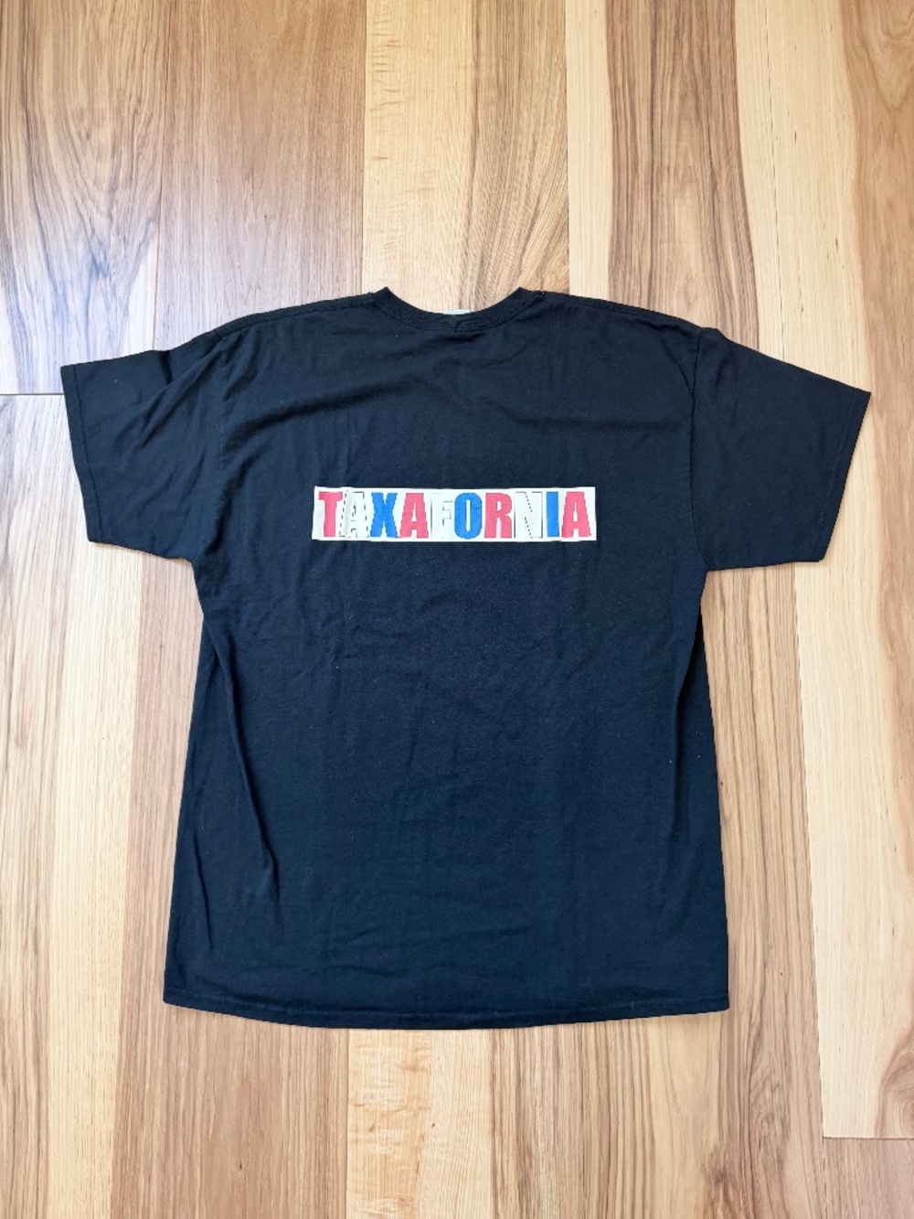 Taxafornia Graphic T Shirt Mens XL Black Political Humor Jerzees Tee